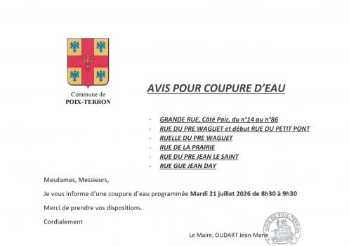 COUPURE D'EAU